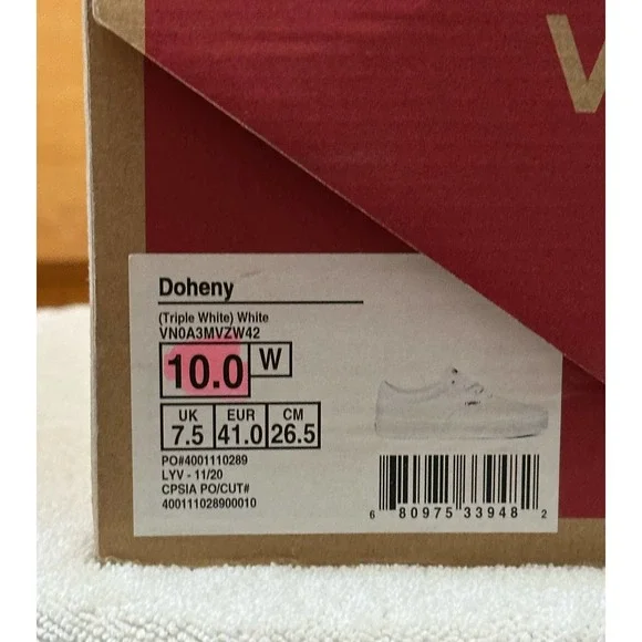 New In Box, VANS Women's White Size 10 Sneaker - Picture 3 of 14
